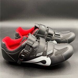 Peloton Mens Cycling Shoes Size 13 Euro 46 Black/White & Red